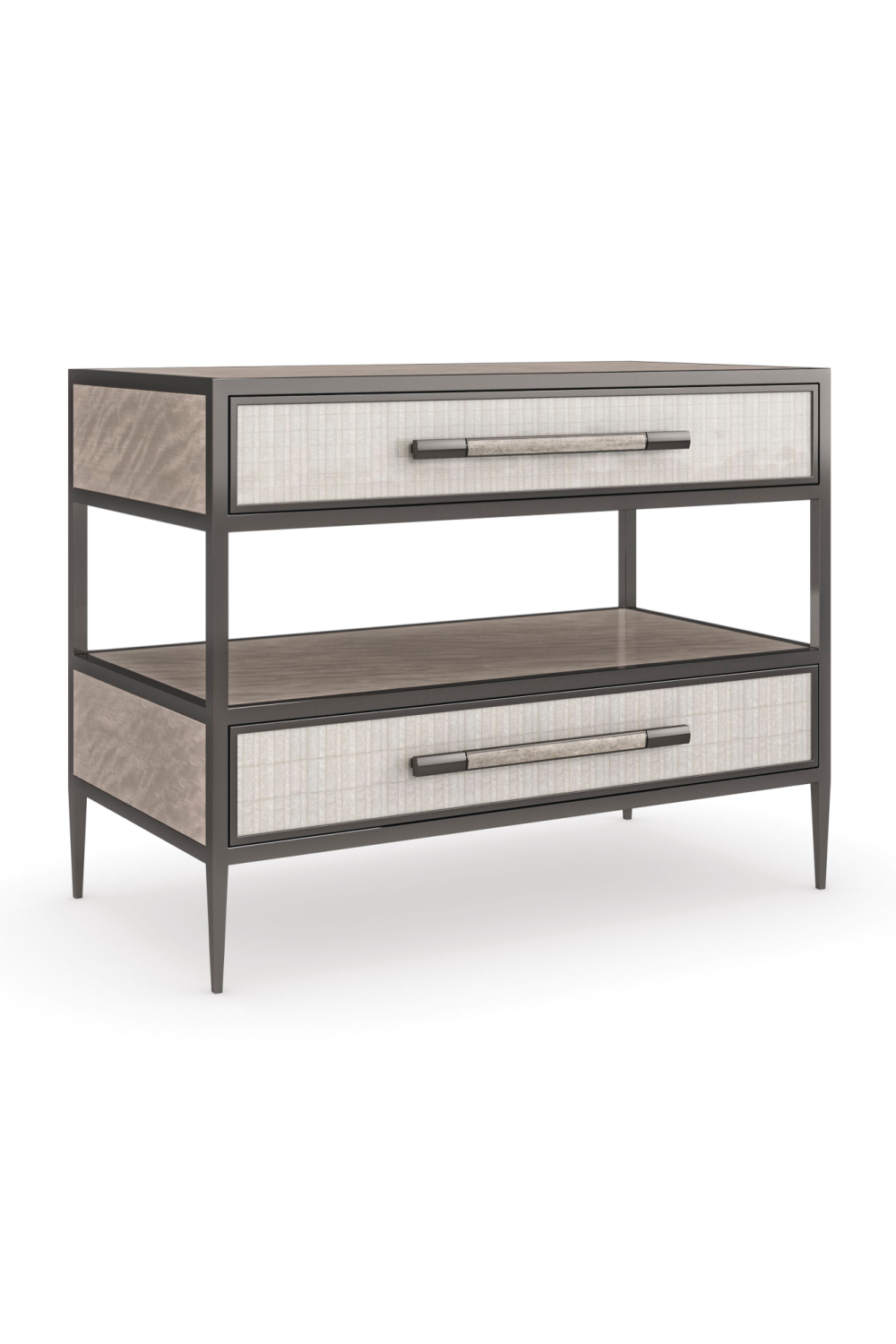 Bronze Framed Nightstand | Caracole Dual Impressions | Oroa.com