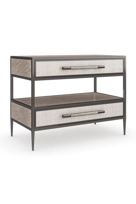 Bronze Framed Nightstand | Caracole Dual Impressions | Oroa.com