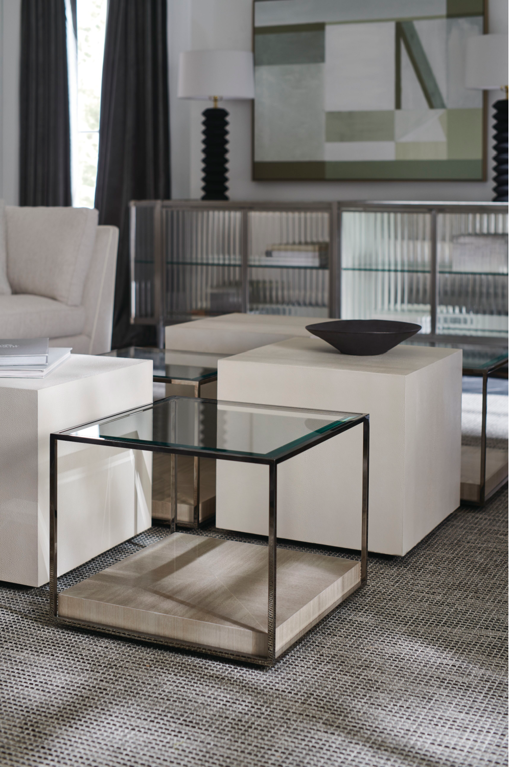 Shagreen Cube Cocktail Table | Caracole Solid Ground | Oroa.com