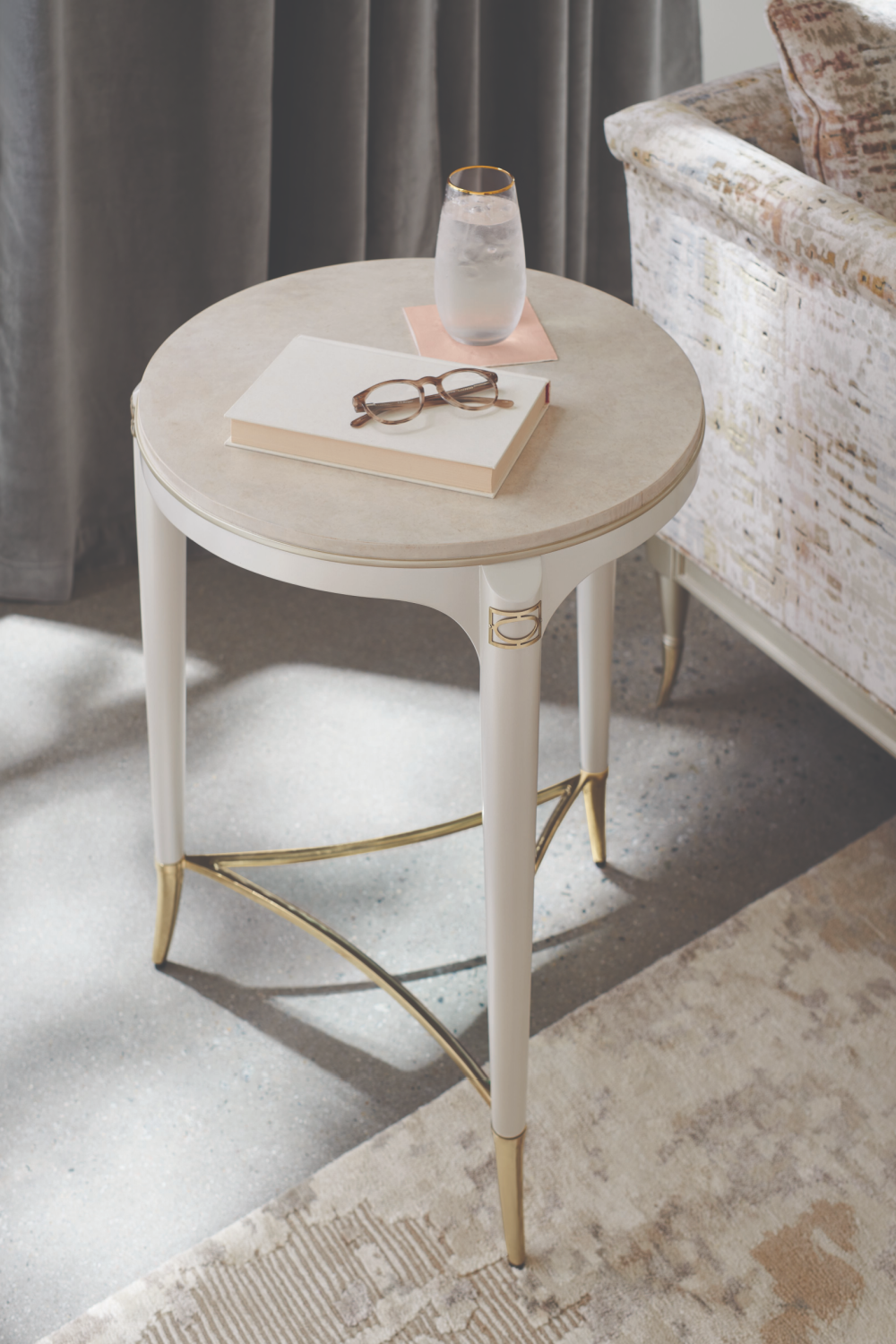 Cream Round Modern Side Table | Caracole Matched Up | Oroa.com