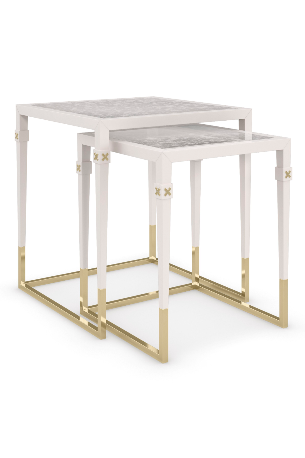 Pearl White Nesting Side Tables (2) | Caracole Better Together | Oroa.com