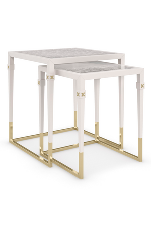 Pearl White Nesting Side Tables (2) | Caracole Better Together | Oroa.com