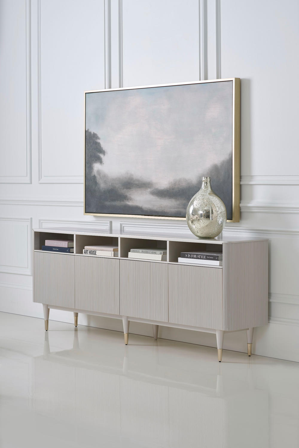 Taupe Reeded TV Cabinet | Caracole Love Lines | Oroa.com