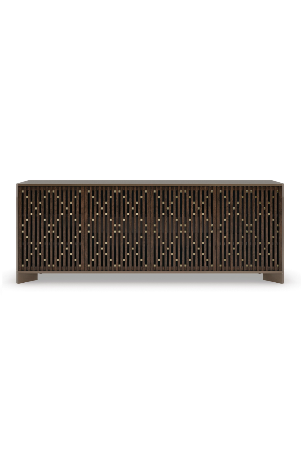 Slatted Wood Media Console | Caracole Diamond In The Rough | Oroa.com