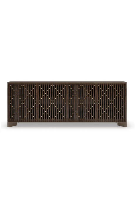 Slatted Wood Media Console | Caracole Diamond In The Rough | Oroa.com