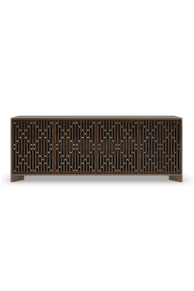 Slatted Wood Media Console | Caracole Diamond In The Rough | Oroa.com