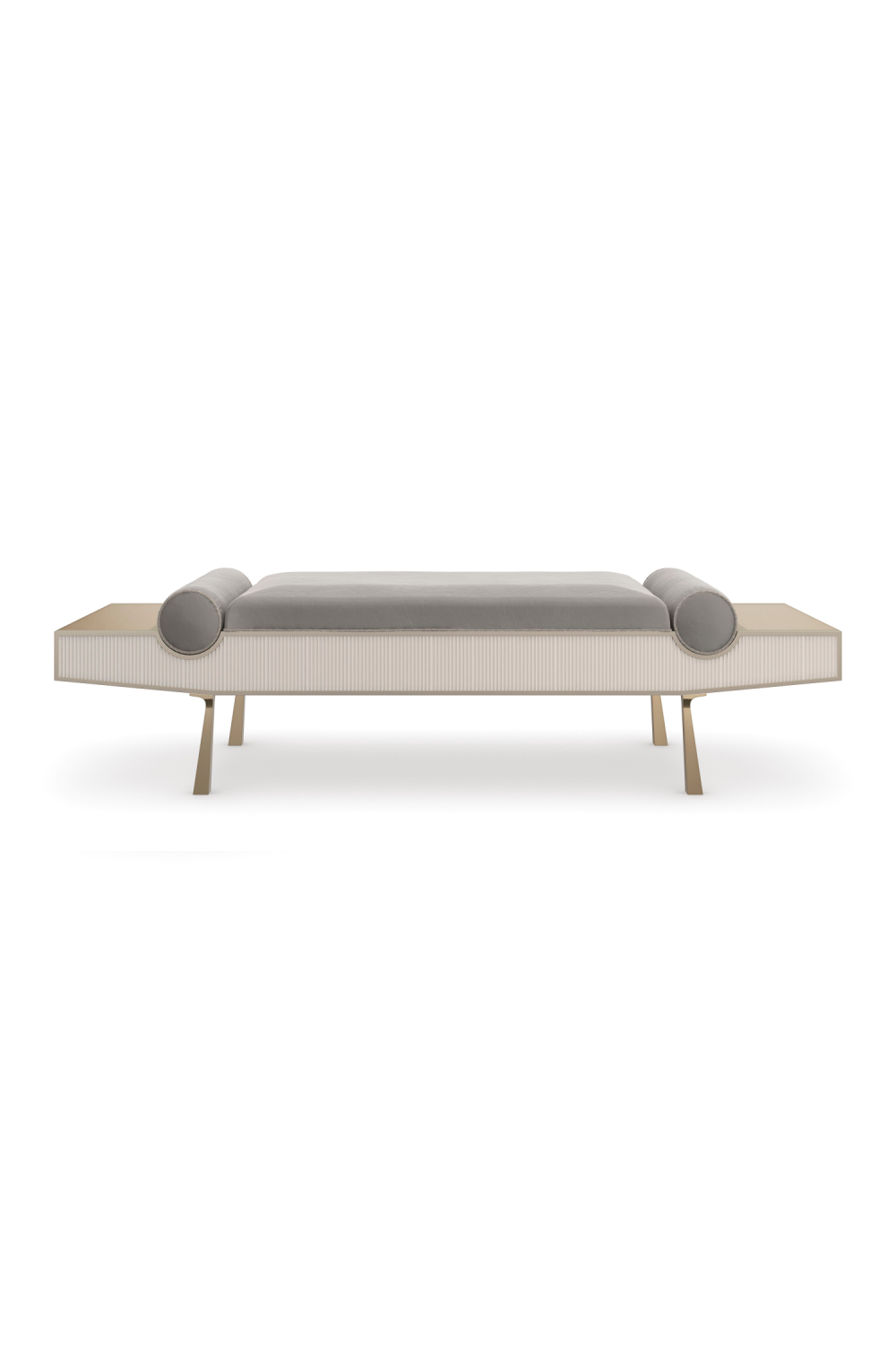 Gray Mohair Modern Bench | Caracole Roll Play | Oroa.com