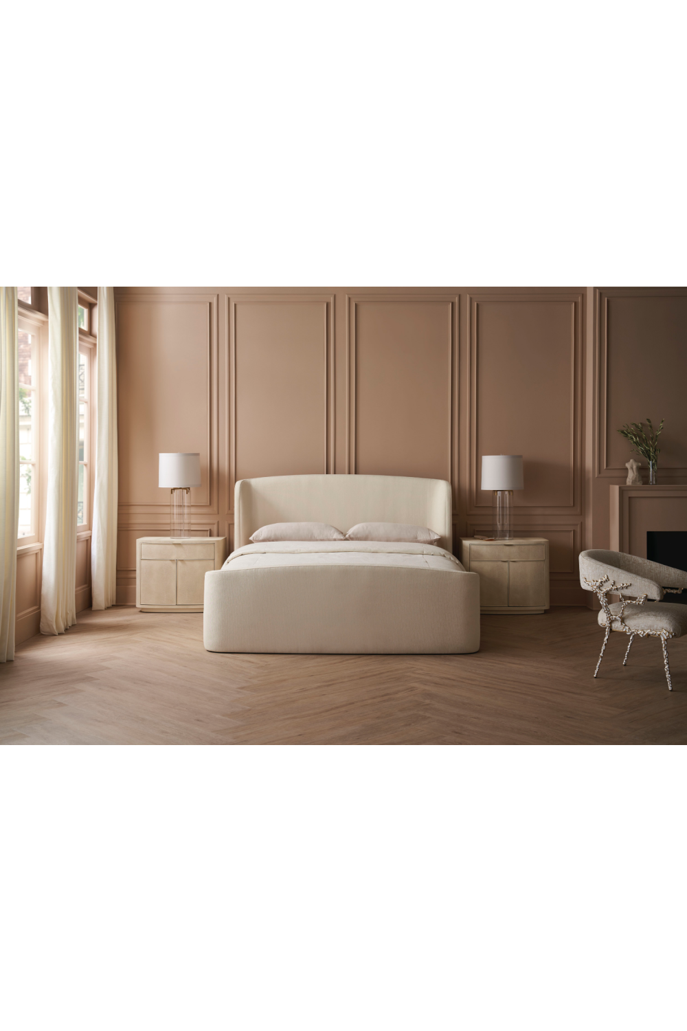 Ivory Ribbed Bed | Caracole Soft Embrace | Oroa.com