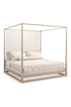 Light Oak Canopy Bed | Caracole Pinstripe | Oroa.com