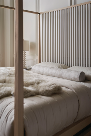 Light Oak Canopy Bed | Caracole Pinstripe | Oroa.com