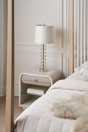 Light Oak Canopy Bed | Caracole Pinstripe | Oroa.com