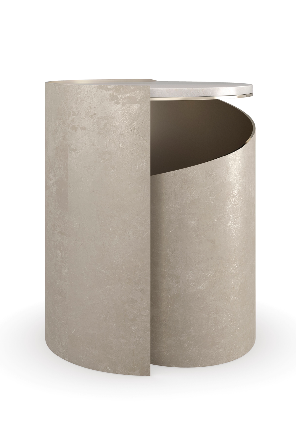 Spiral Silver Leaf Side Table | Caracole Nautilus | Oroa.com