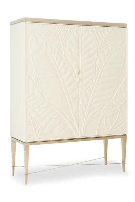 Carved White Modern Bar Cabinet | Caracole Palms Up! | Oroa.com