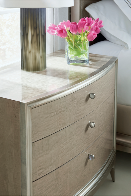   Silver Leaf 3-Drawer Nightstand | Oroa.com