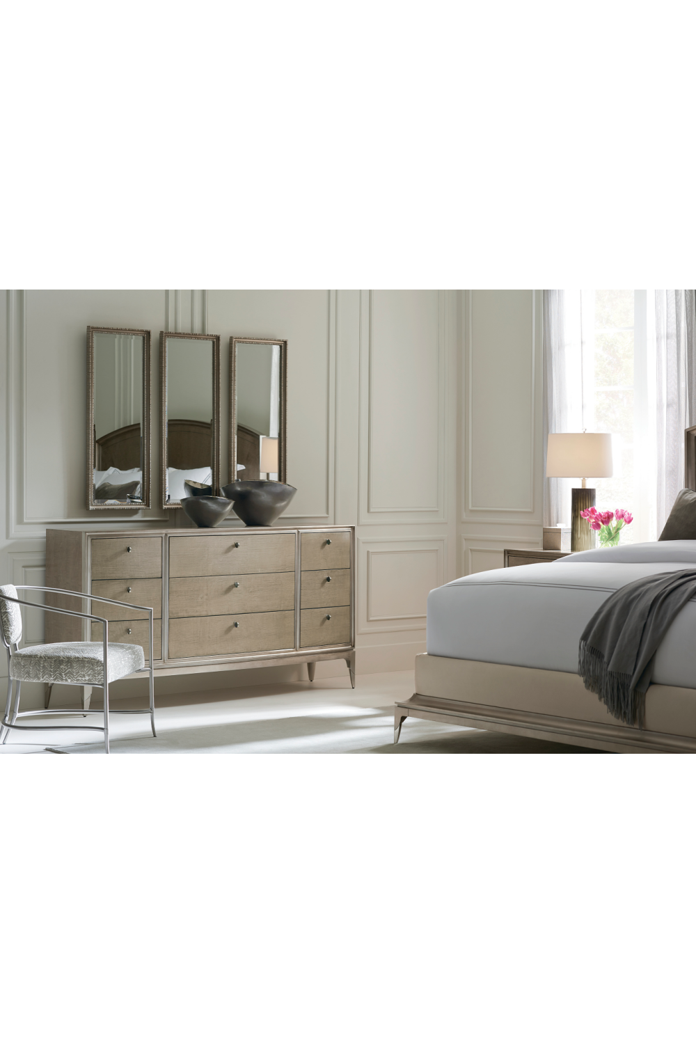 Metallic Outlined King Bed | Caracole Rise To The Occasion | Oroa.com