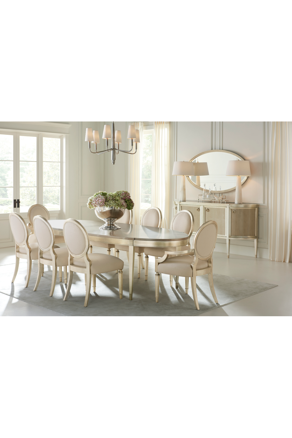 Silver Leaf Oval Dining Table | Caracole A House Favorite | Oroa.com