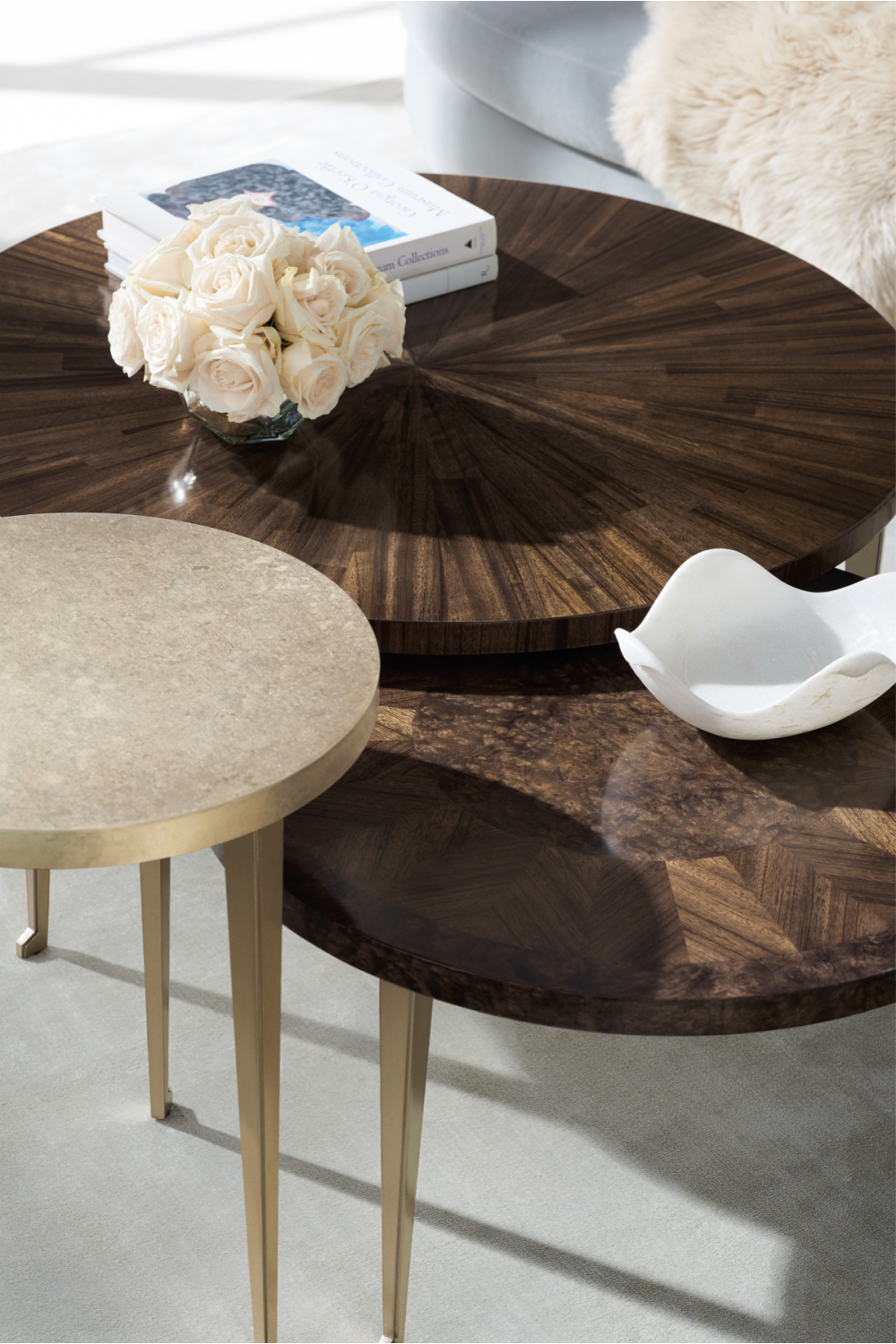 Round Wooden Coffee Table | Caracole A Whole Bunch | Oroa.com