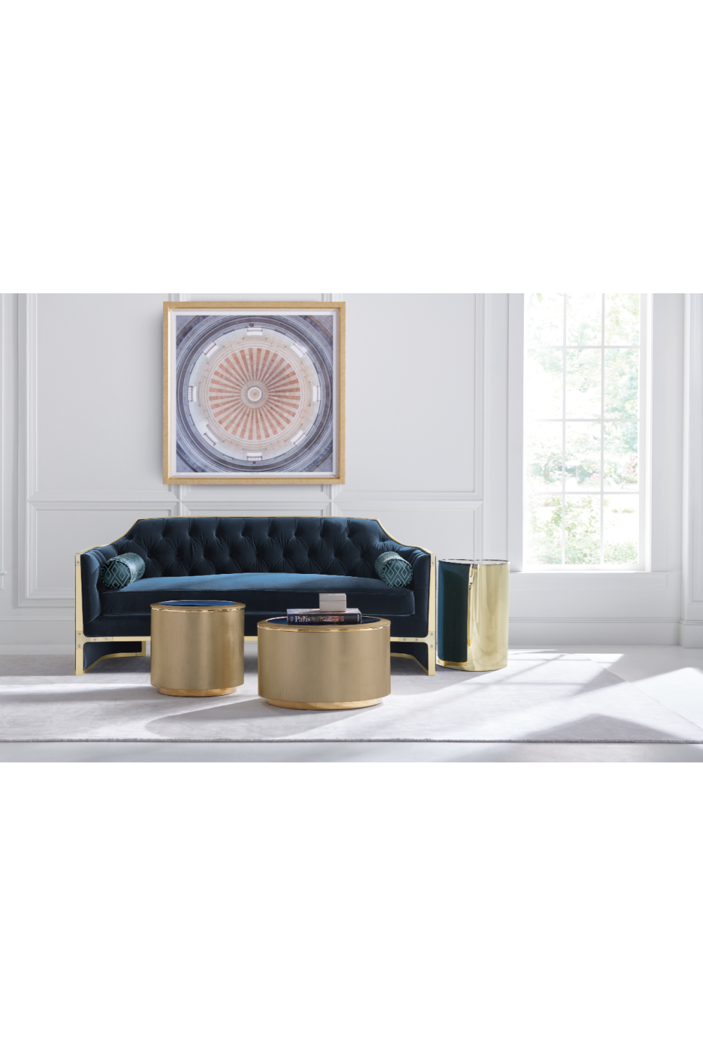 Cylindrical Gold Side Table | Caracole All Around | Oroa.com
