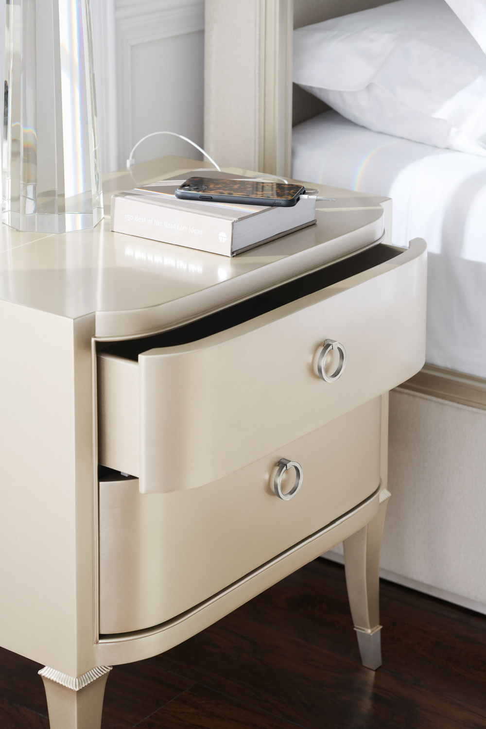 Soft Silver 2-Drawer Nightstand | Caracole Significant Other | Oroa.com