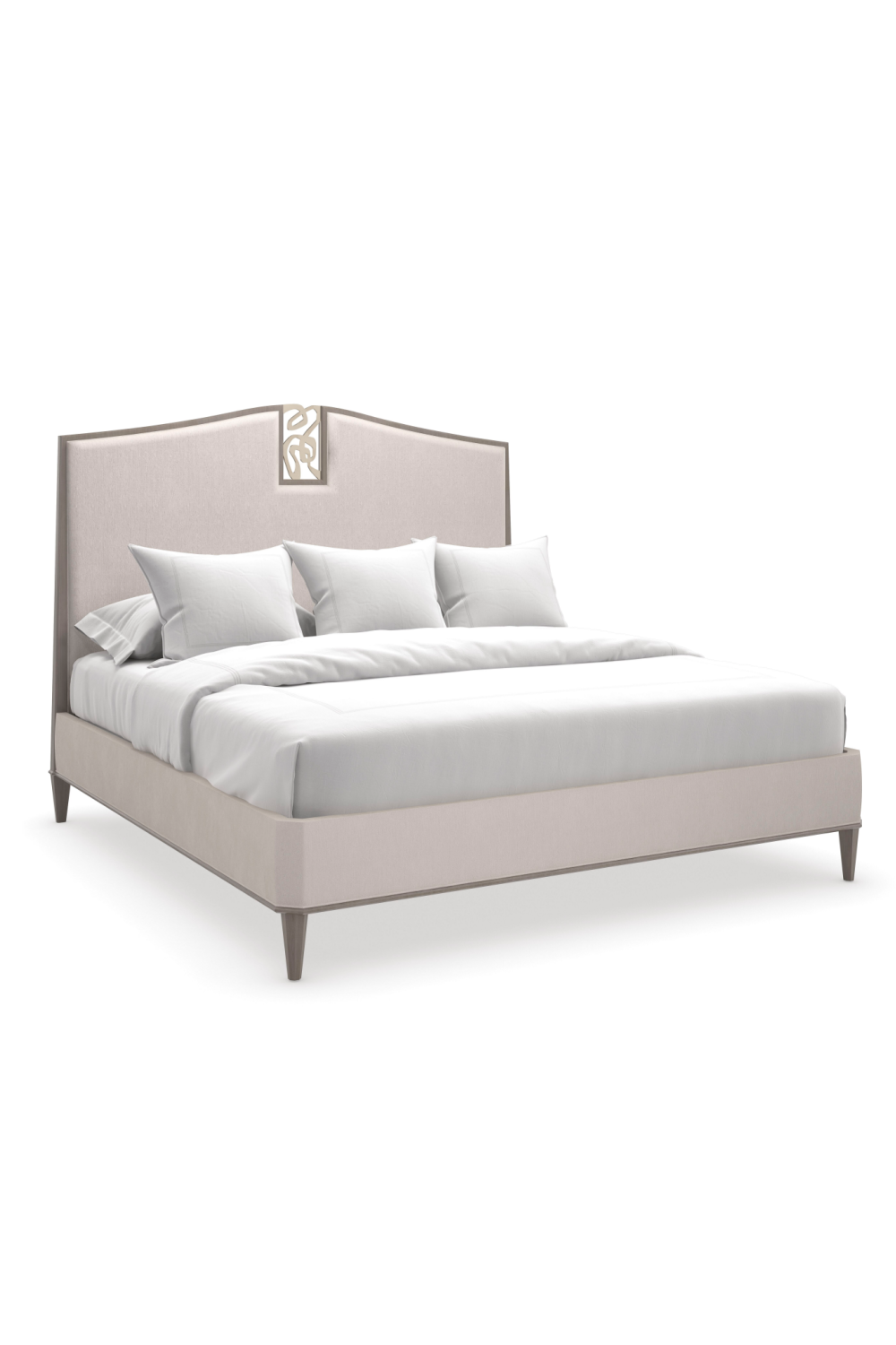Cream Chenille Modern Bed | Caracole Crescendo | Oroa.com