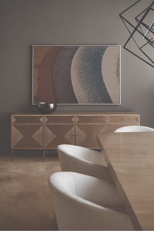 Geometrical Patterned Wooden Sideboard | Caracole Low Rise | Oroa.com