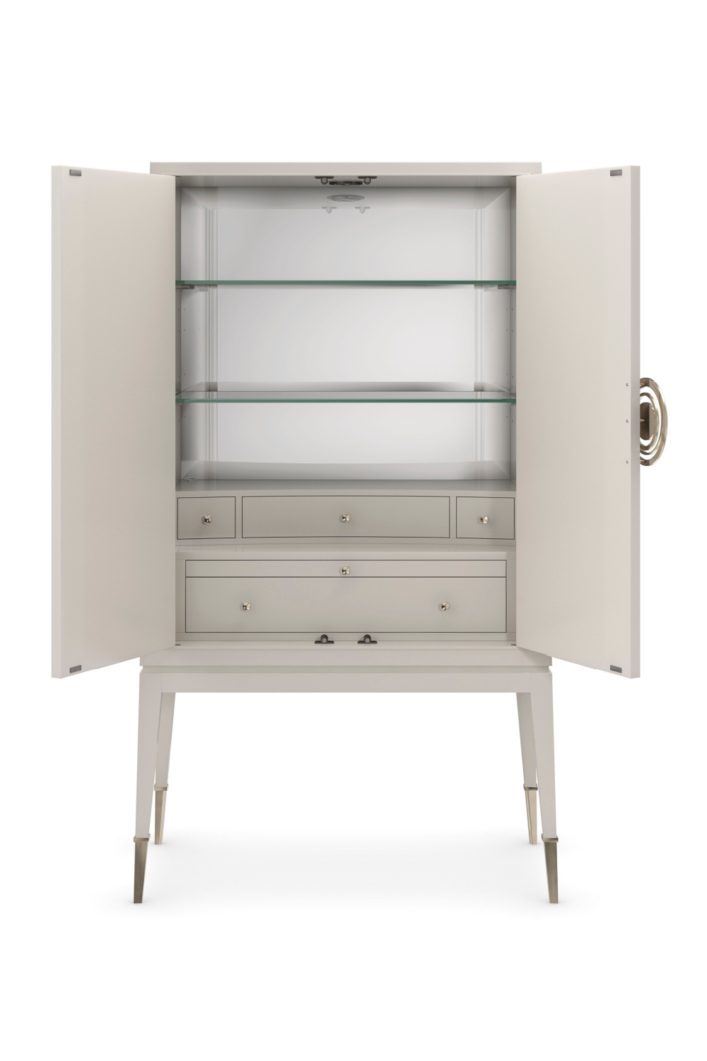 Glass Shelves Modern Cabinet | Caracole Currents | Oroa.com