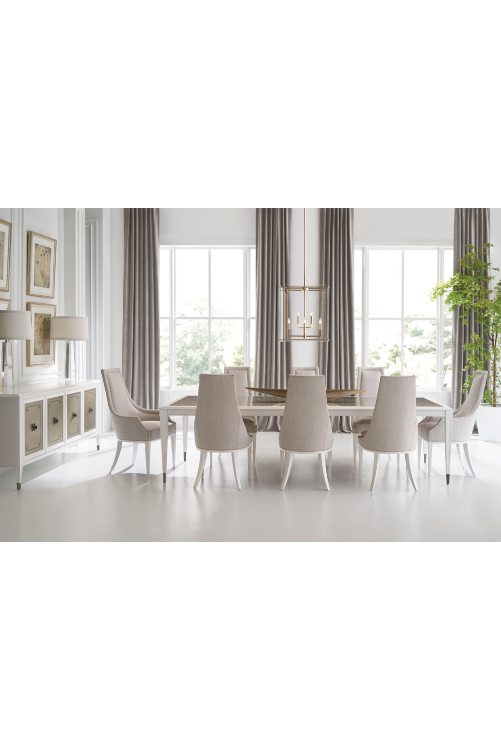 Tapered Back Beige Dining Chair | Caracole Tall Order | Oroa.com