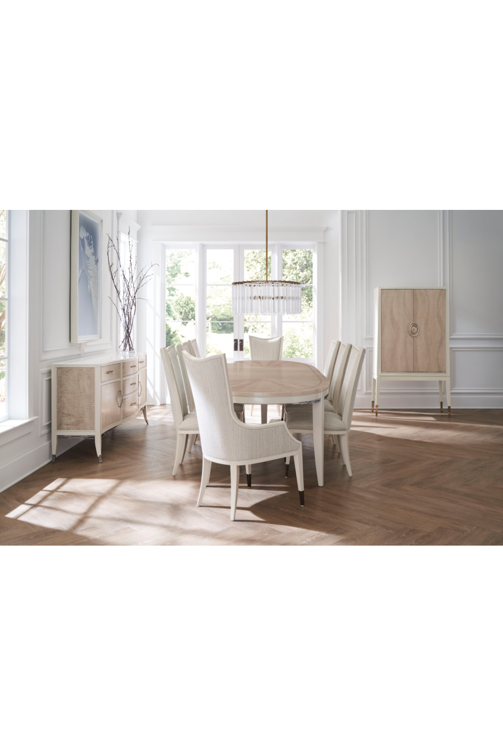Pinstripe Modern Dining Chair | Caracole Lady Grey | Oroa.com