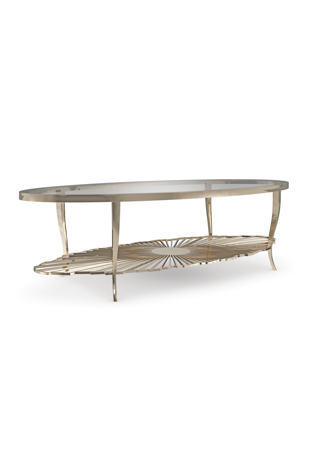 Oval Glass Cocktail Table | Caracole Pirouette | Oroa.com