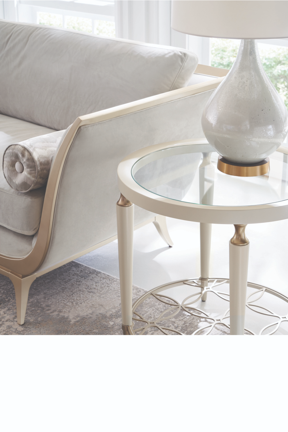 Round White Side Table | Caracole Oh So Charming | Oroa.com