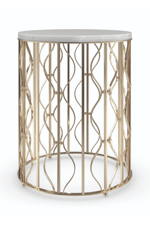 White Marble Side Table | Caracole Style Spotter | Oroa.com