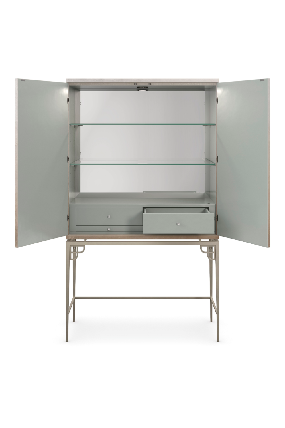 Silver Leaf Bar Cabinet | Caracole Oleander | Oroa.com