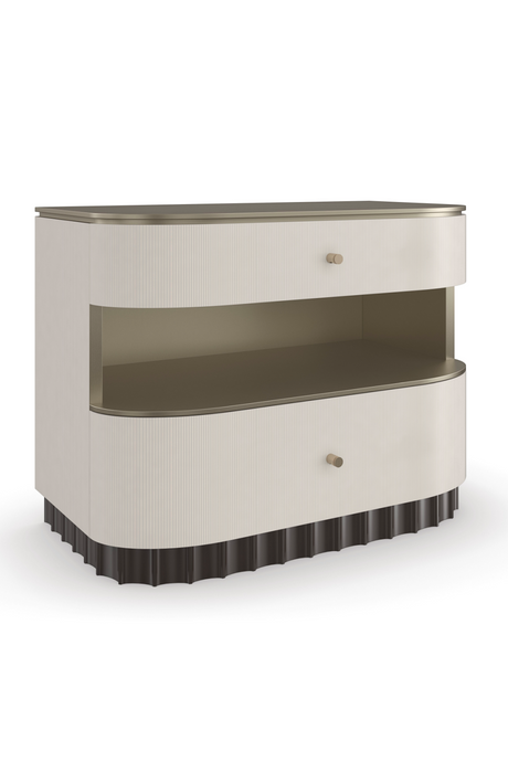 Cream Fluted Nightstand | Caracole Deep Sleep | Oroa.com