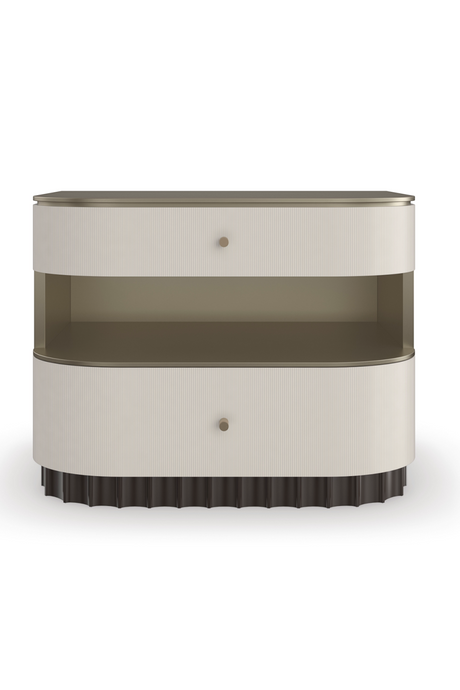 Cream Fluted Nightstand | Caracole Deep Sleep | Oroa.com