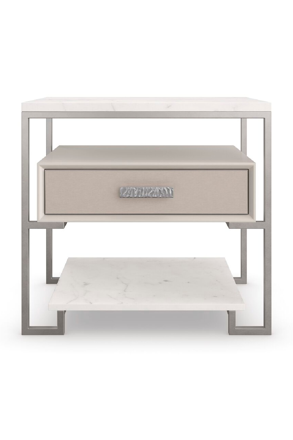 White Marble Nightstand | Caracole Marbleous | Oroa.com