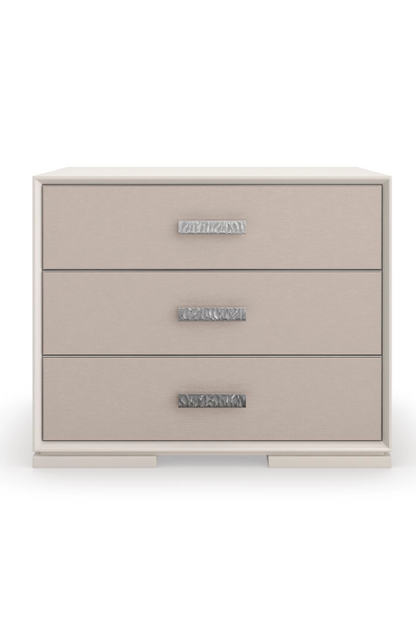 Vinyl 3-Drawer Nightstand | Caracole Silver Lining | Oroa.com