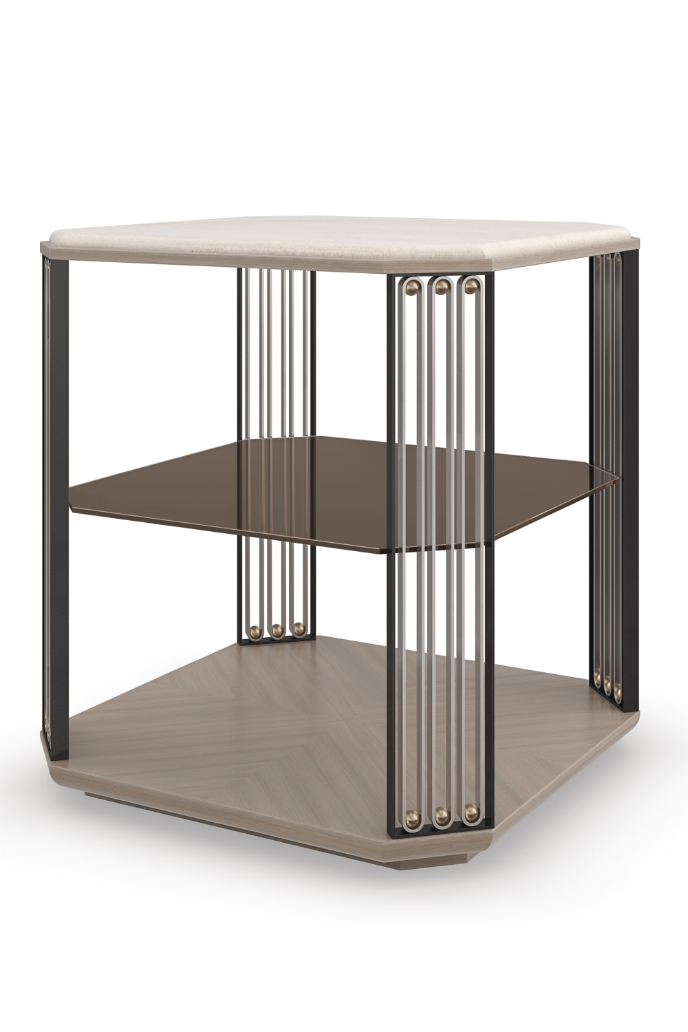 Bronze Glass End Table | Caracole Alloy | Oroa.com