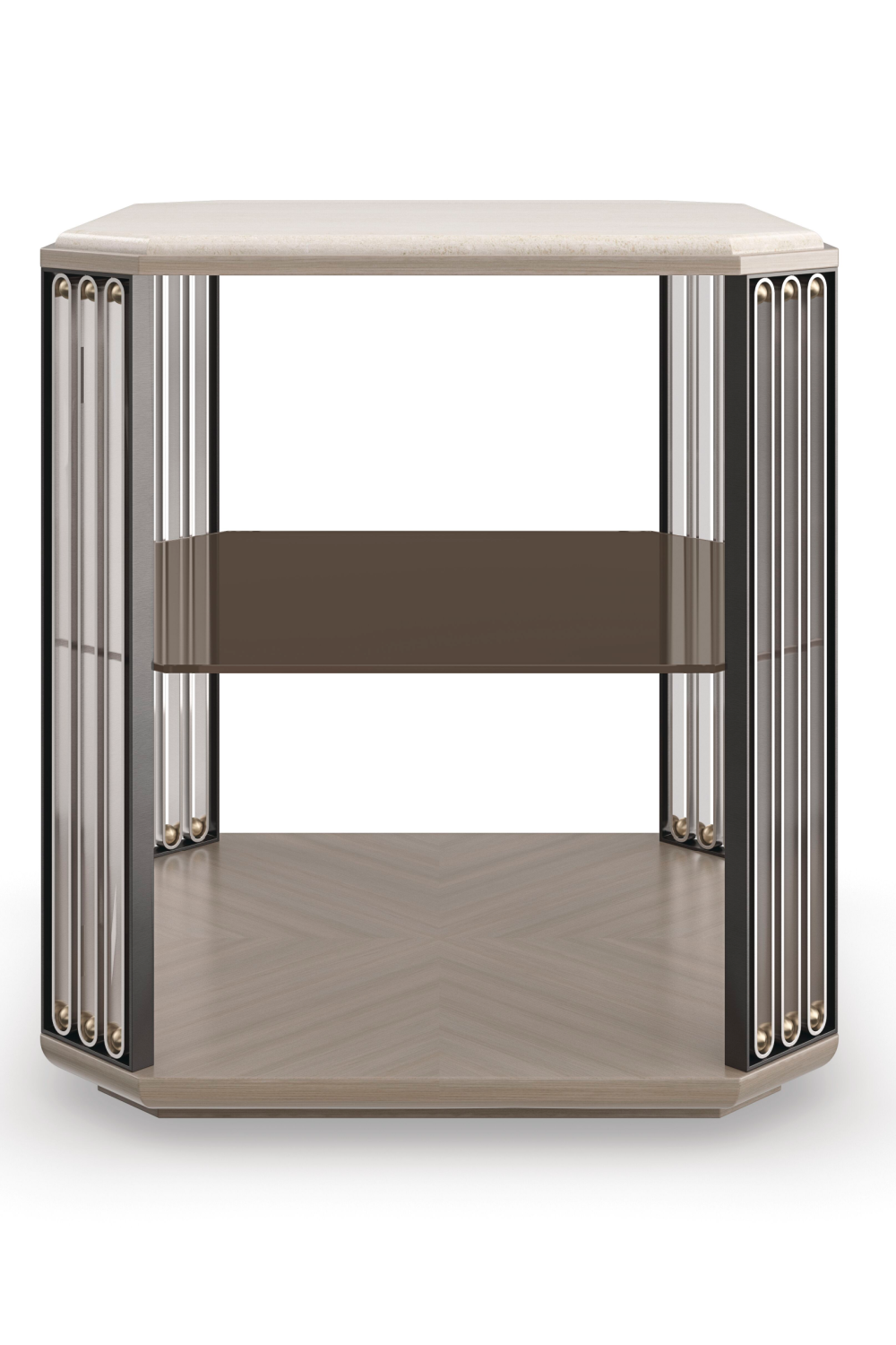 Bronze Glass End Table | Caracole Alloy | Oroa.com