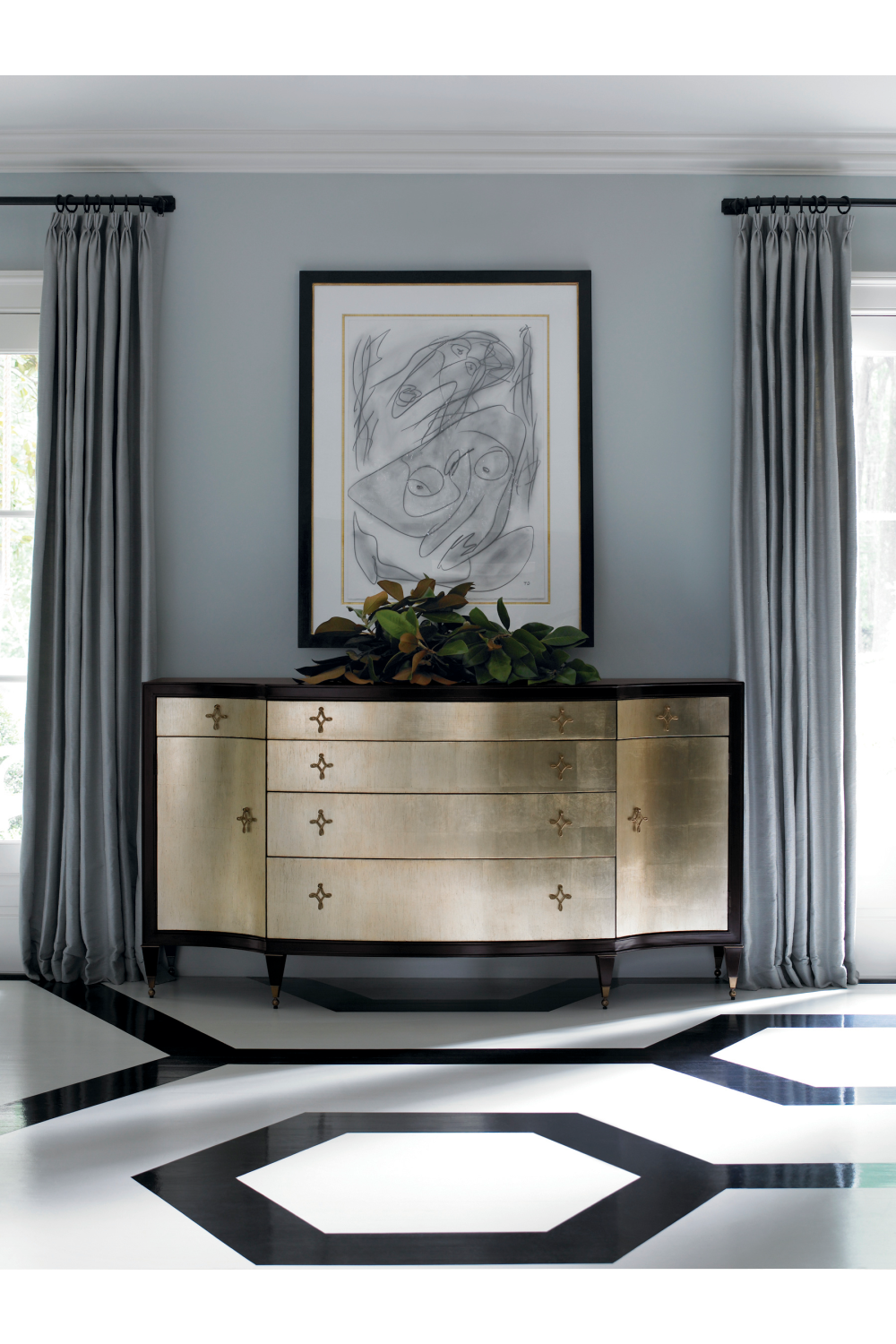 Black And Gold Dresser | Caracole Opposites Attract | Oroa.com