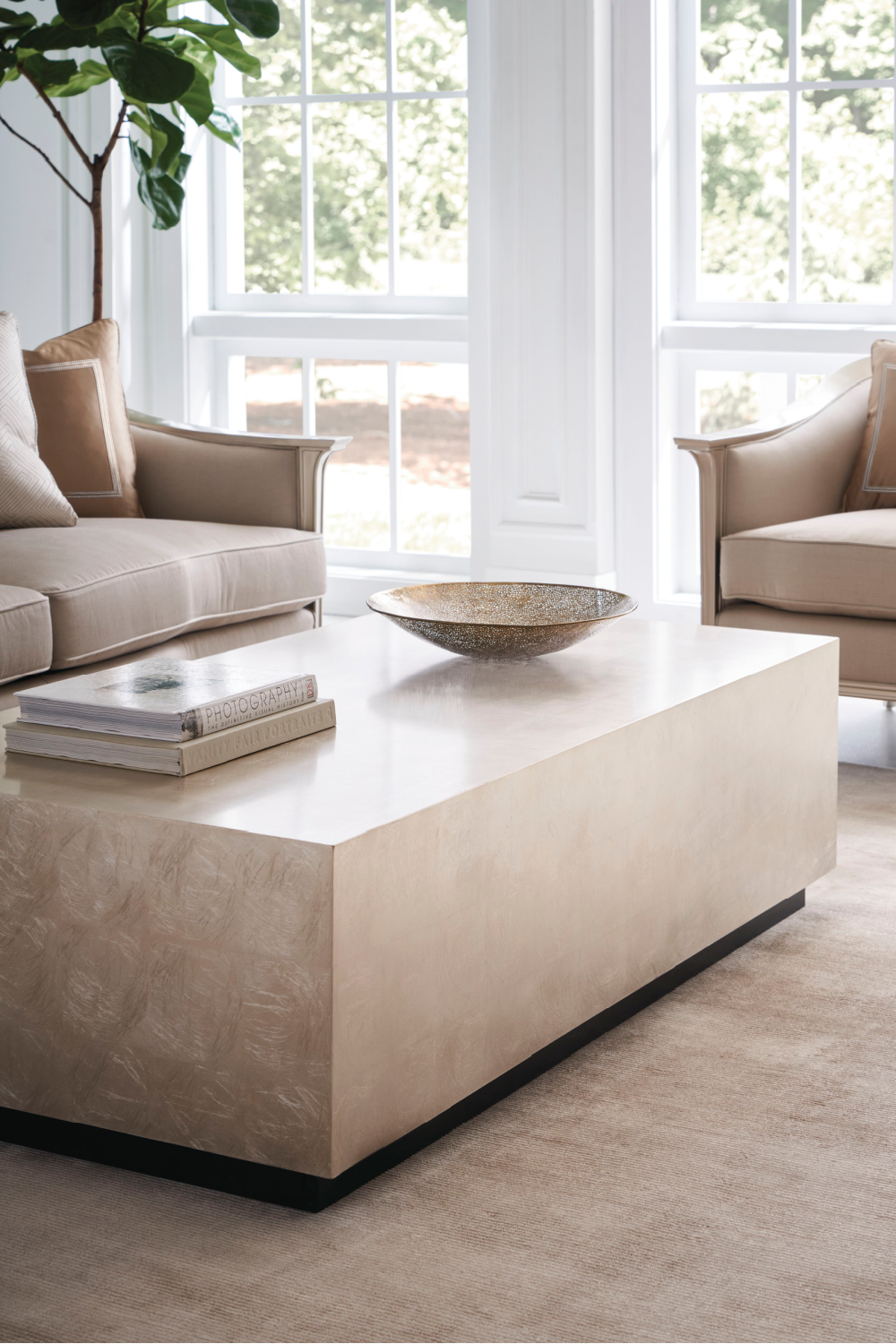 Rectangular Taupe Coffee Table | Caracole Cocktail Couture | Oroa.com