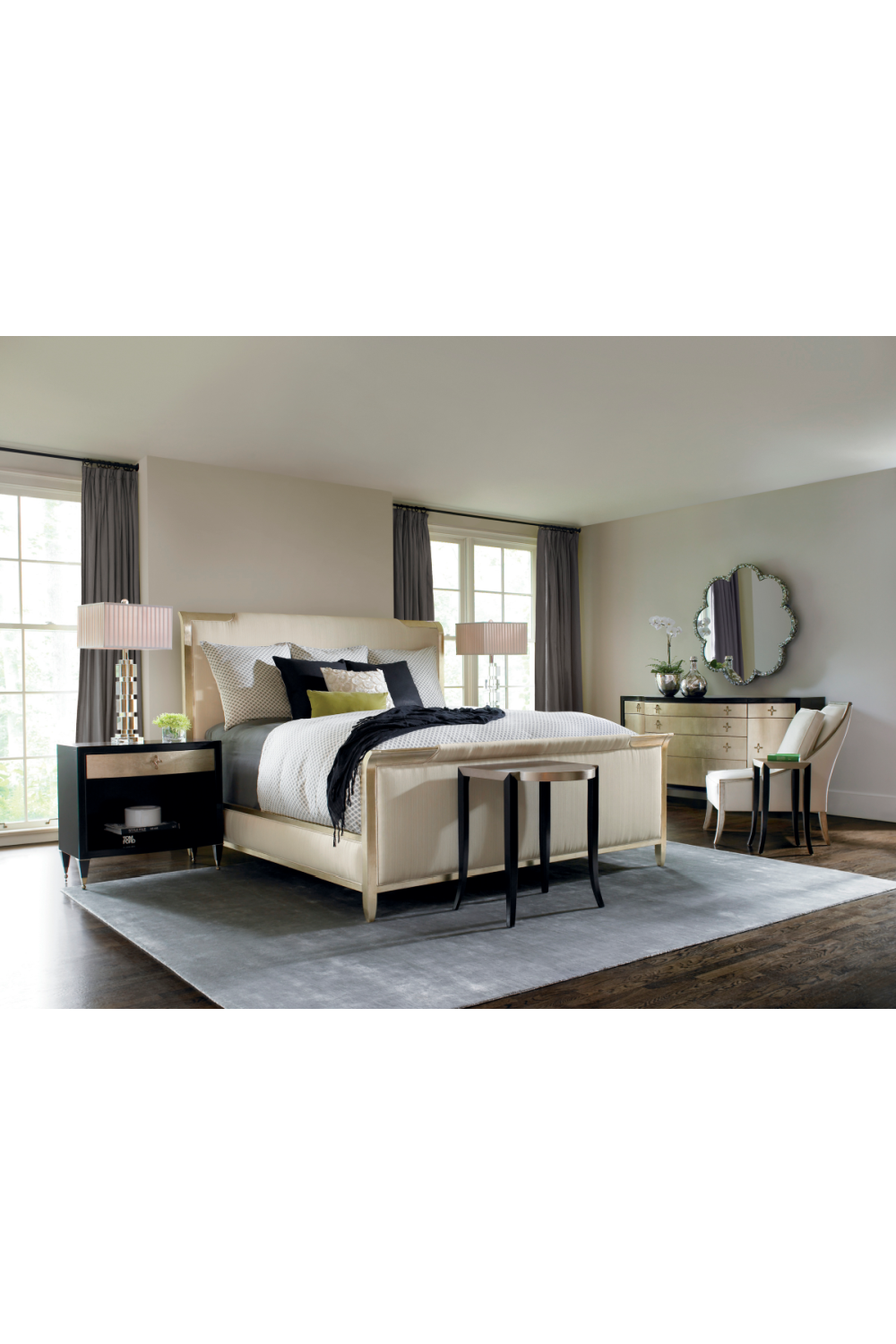 Off White Weave King Bed | Caracole Nite In Shining Armor  | Oroa.com