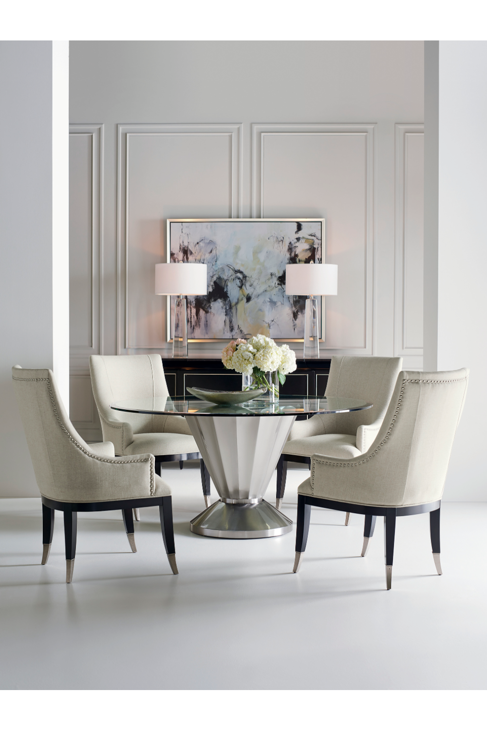 Beige Linen Dining Chairs (2) | Caracole A La Carte | Oroa.com