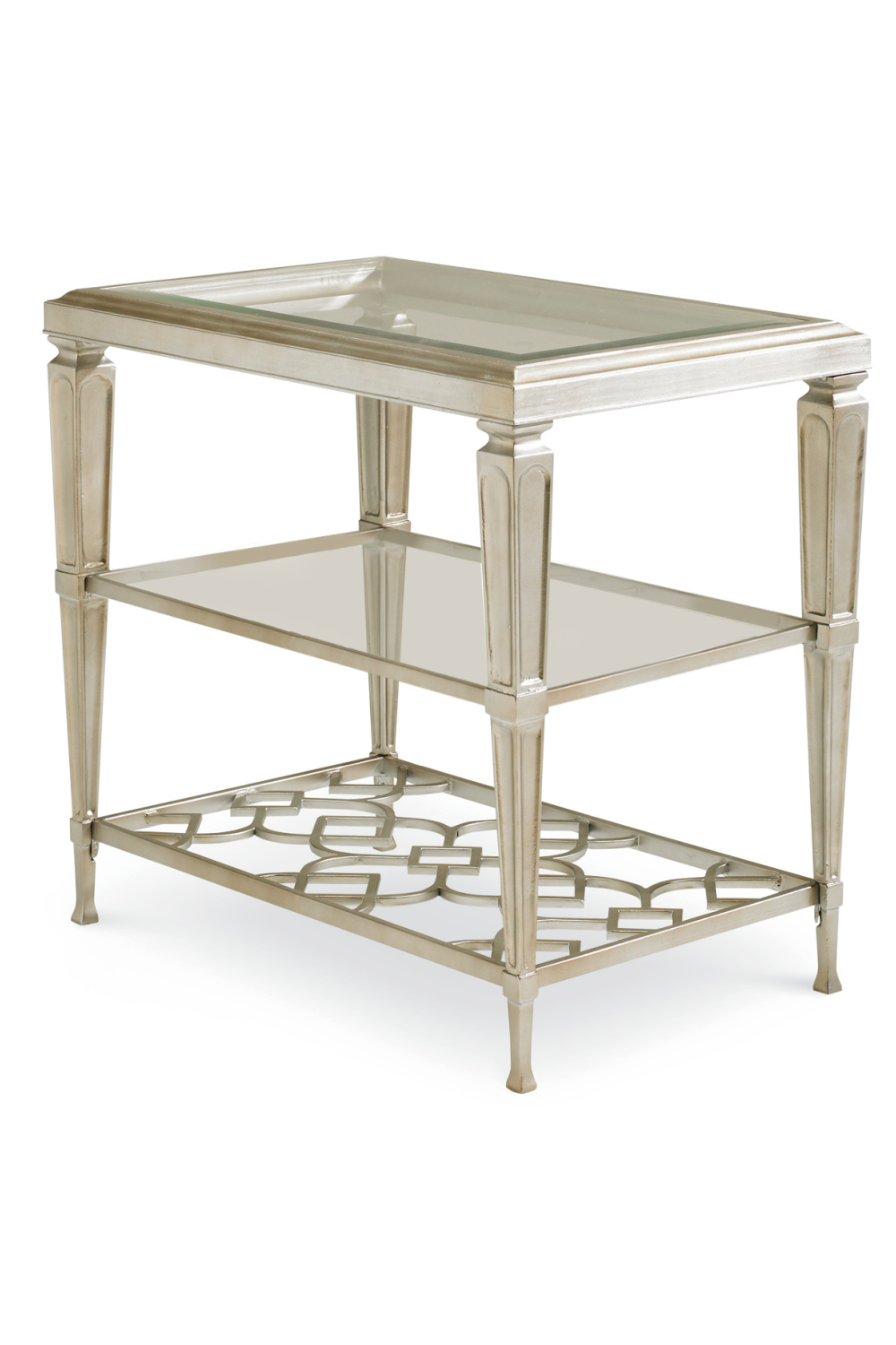 Metallic Side Table With Shelves | Caracole Social Connections  | Oroa.com