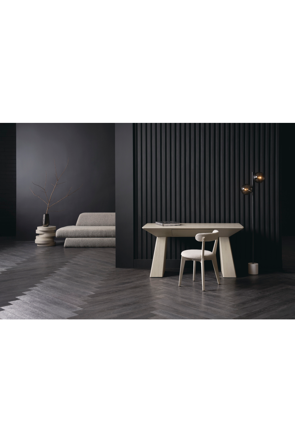 Oak Veneer Geometrical Desk | Caracole Finley | Oroa.com