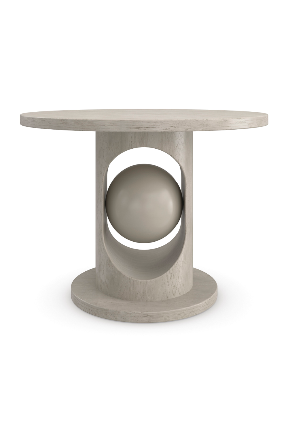 Taupe Pedestal Dining Table | Caracole Pearl | Oroa.com