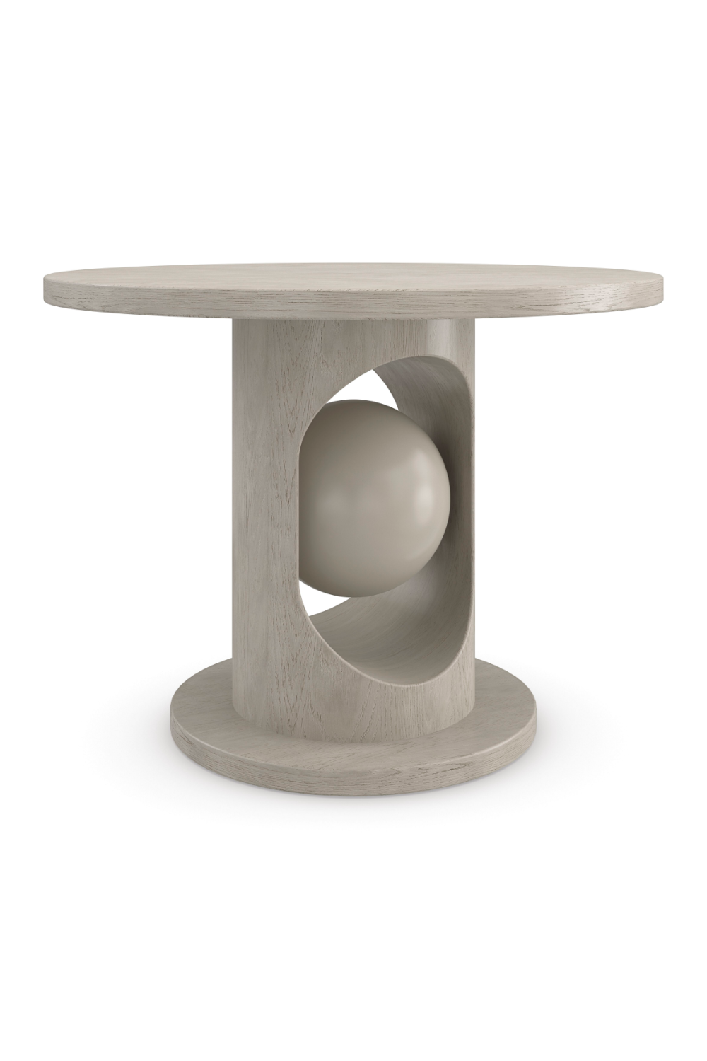 Taupe Pedestal Dining Table | Caracole Pearl | Oroa.com