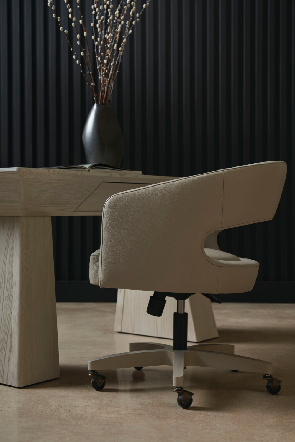 Taupe Leather Office Chair | Caracole Blythe | Oroa.com