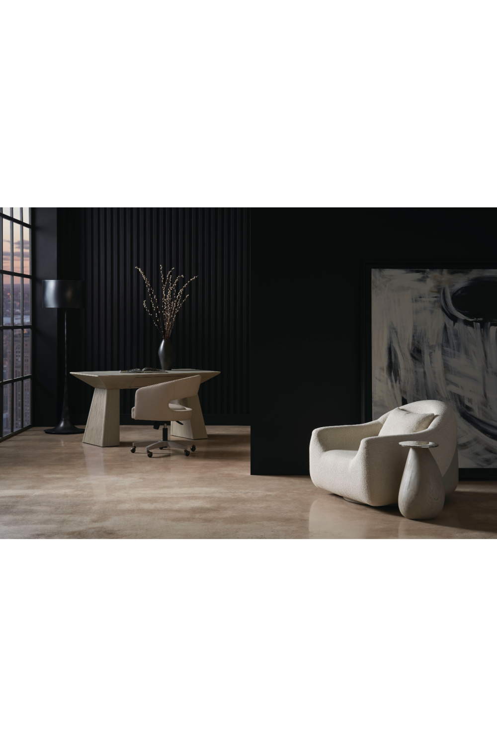 Bouclé Modern Swivel Chair | Caracole Serenity | Oroa.com