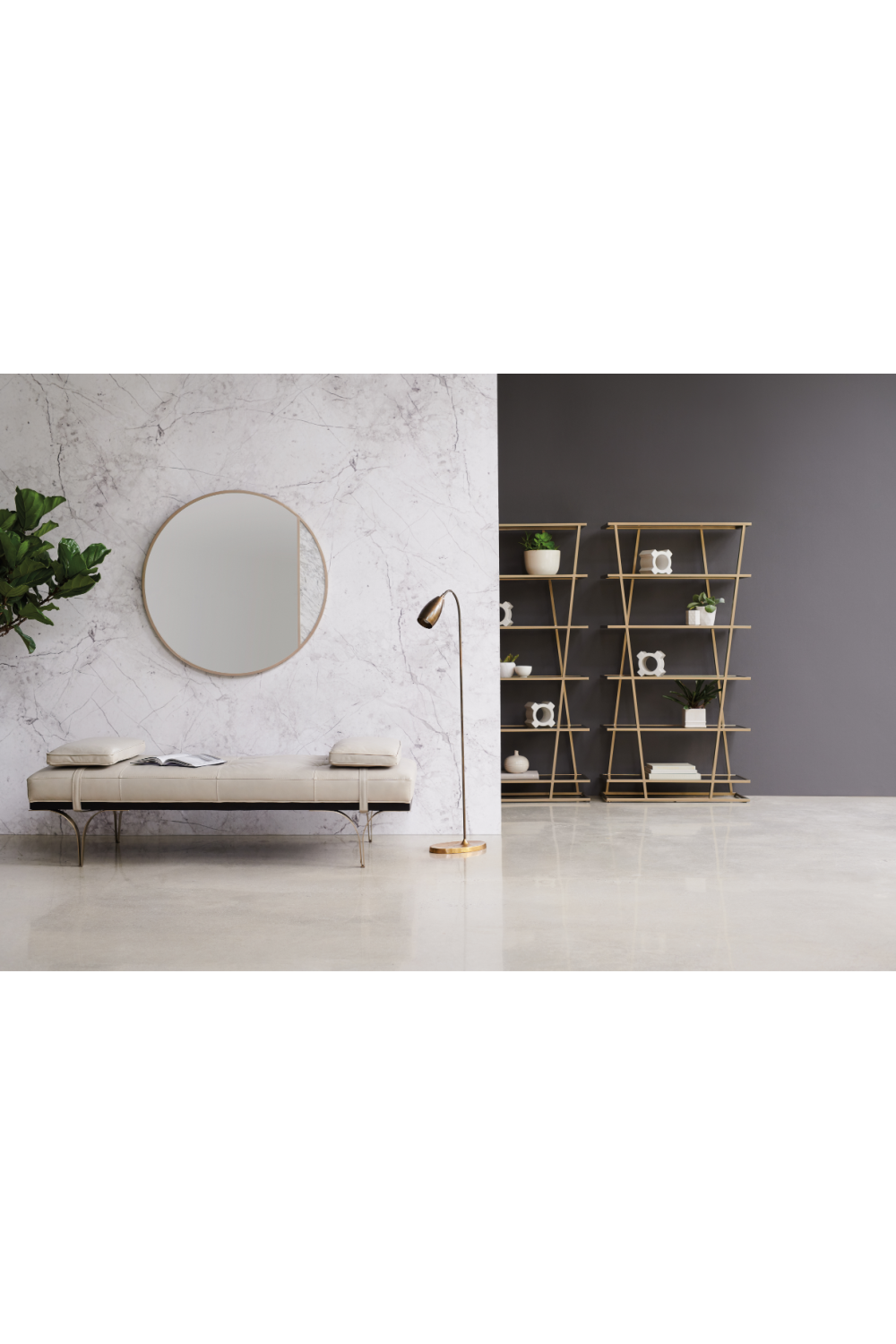 Taupe Leather Daybed | Caracole Head To Head | Oroa.com