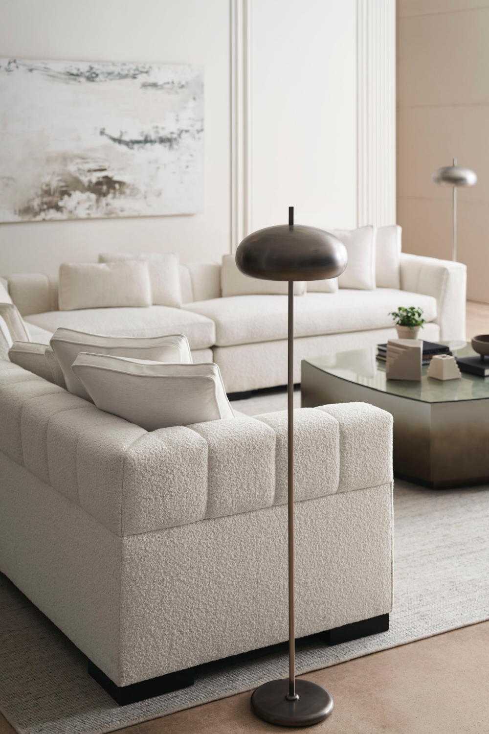 Cream Modern Armless Chair | Caracole Edge | Oroa.com